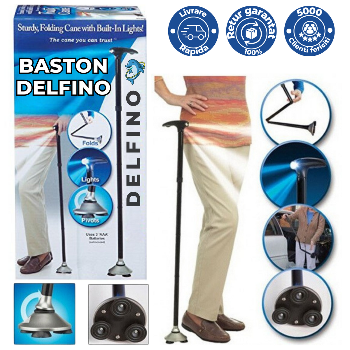 Baston 5 in 1 - Delfino®